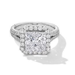 Vera Wang Love Collection 5.20 CT. T.W. Princess-Cut Certified Lab-Grown Diamond Engagement Ring in Platinum (F/VS2)