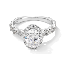 Vera Wang Love Collection 1.60 CT. T.W. Oval Certified Lab-Grown Diamond Frame Twist Engagement Ring in Platinum