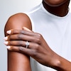Thumbnail Image 2 of Vera Wang Love Collection 1.60 CT. T.W. Oval Certified Lab-Grown Diamond Frame Twist Engagement Ring in Platinum