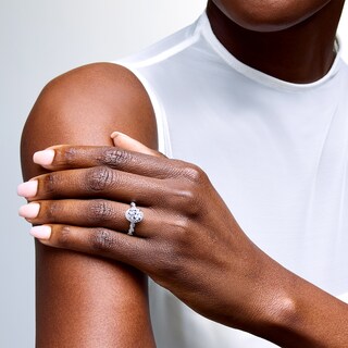 Vera Wang Love Collection 1.60 CT. T.W. Oval Certified Lab-Created Diamond Frame Twist Engagement Ring in Platinum