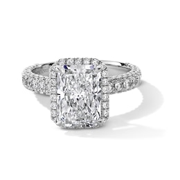 Vera Wang Love Collection 4.00 CT. T.W. Radiant-Cut Certified Lab-Grown Diamond Engagement Ring in Platinum (F/VS2)