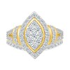 Thumbnail Image 1 of 0.95 CT. T.W. Marquise-Shaped Multi-Diamond Frame Collar Split Shank Bridal Set in 10K Gold