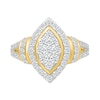 Thumbnail Image 3 of 0.95 CT. T.W. Marquise-Shaped Multi-Diamond Frame Collar Split Shank Bridal Set in 10K Gold