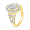 Thumbnail Image 4 of 0.95 CT. T.W. Marquise-Shaped Multi-Diamond Frame Collar Split Shank Bridal Set in 10K Gold