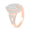 Thumbnail Image 4 of 0.95 CT. T.W. Marquise-Shaped Multi-Diamond Frame Collar Split Shank Bridal Set in 10K Rose Gold