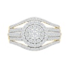 Thumbnail Image 3 of 0.95 CT. T.W. Multi-Diamond Double Frame Multi-Row Split Shank Bridal Set in 10K Gold