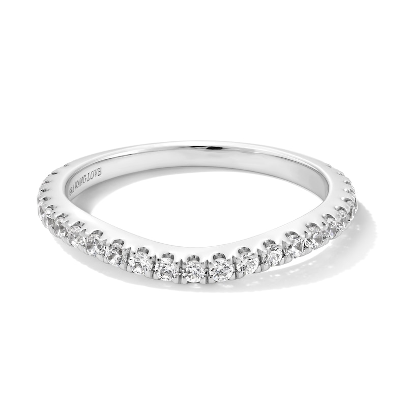 Vera Wang Love Collection 0.30 CT. T.W. Certified Lab-Grown Diamond Contour Band in 14K White Gold (F/VS2)