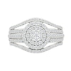 Thumbnail Image 3 of 0.95 CT. T.W. Multi-Diamond Double Frame Multi-Row Split Shank Bridal Set in 10K White Gold