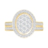Thumbnail Image 1 of 0.95 CT. T.W. Oval-Shaped Multi-Diamond Frame Bridal Set in 10K Gold