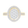 Thumbnail Image 3 of 0.95 CT. T.W. Oval-Shaped Multi-Diamond Frame Bridal Set in 10K Gold