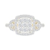 Thumbnail Image 3 of 0.95 CT. T.W. Cushion-Shaped Multi-Diamond Frame Collar Bridal Set in 10K Gold