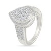 Thumbnail Image 4 of 0.95 CT. T.W. Pear-Shaped Multi-Diamond Swirl Frame Triple Row Bridal Set in 10K White Gold