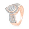 Thumbnail Image 4 of 0.95 CT. T.W. Pear-Shaped Multi-Diamond Frame Multi-Row Bridal Set in 10K Rose Gold