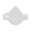 Thumbnail Image 1 of 0.95 CT. T.W. Pear-Shaped Multi-Diamond Double Frame Double Row Bypass Shank Bridal Set in 10K White Gold