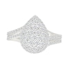 Thumbnail Image 3 of 0.95 CT. T.W. Pear-Shaped Multi-Diamond Double Frame Double Row Bypass Shank Bridal Set in 10K White Gold