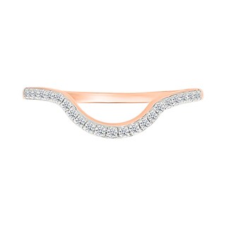0.95 CT. T.W. Pear-Shaped Multi-Diamond Double Frame Double Row Bypass Shank Bridal Set in 10K Rose Gold