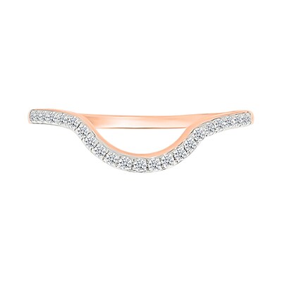 0.95 CT. T.W. Pear-Shaped Multi-Diamond Double Frame Double Row Bypass Shank Bridal Set in 10K Rose Gold