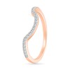 0.95 CT. T.W. Pear-Shaped Multi-Diamond Double Frame Double Row Bypass Shank Bridal Set in 10K Rose Gold