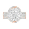 Thumbnail Image 1 of 1.23 CT. T.W. Oval-Shaped Multi-Diamond Swirl Frame Triple Row Bridal Set in 10K Rose Gold