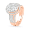 Thumbnail Image 2 of 1.23 CT. T.W. Oval-Shaped Multi-Diamond Swirl Frame Triple Row Bridal Set in 10K Rose Gold