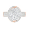 Thumbnail Image 3 of 1.23 CT. T.W. Oval-Shaped Multi-Diamond Swirl Frame Triple Row Bridal Set in 10K Rose Gold