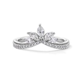 Emmy London 0.50 CT. T.W. Marquise-Cut Certified Lab-Grown Diamond Contour Anniversary Band in 18K White Gold (F/VS2)