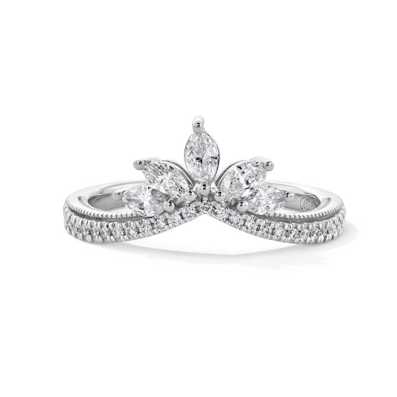 Main Image 1 of Emmy London 0.50 CT. T.W. Marquise-Cut Certified Lab-Grown Diamond Contour Anniversary Band in 18K White Gold (F/VS2)