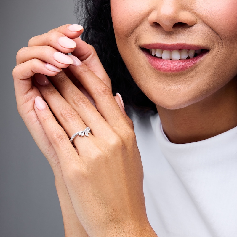 Main Image 2 of Emmy London 0.50 CT. T.W. Marquise-Cut Certified Lab-Grown Diamond Contour Anniversary Band in 18K White Gold (F/VS2)