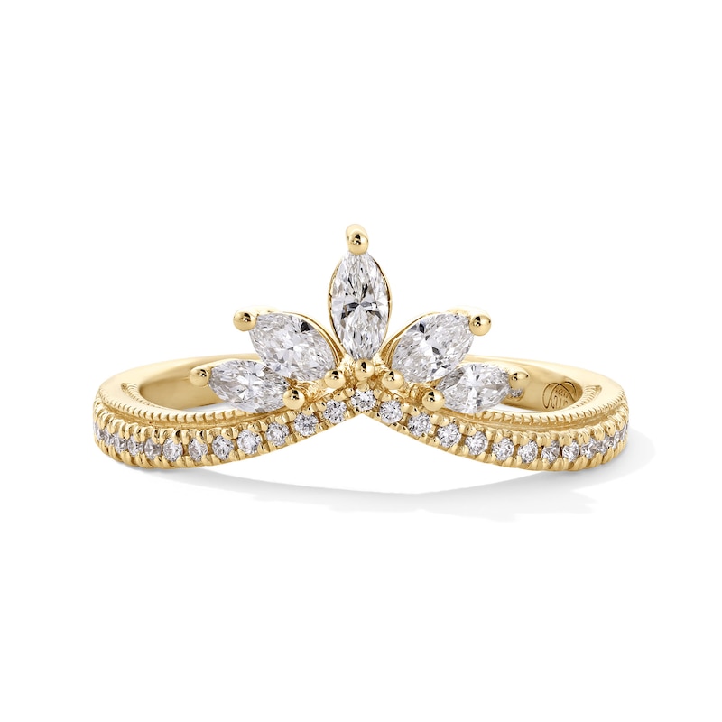 Main Image 1 of Emmy London 0.50 CT. T.W. Marquise-Cut Certified Lab-Grown Diamond Contour Anniversary Band in 18K Gold (F/VS2)