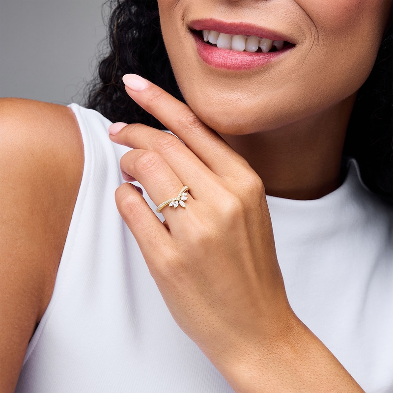Main Image 2 of Emmy London 0.50 CT. T.W. Marquise-Cut Certified Lab-Grown Diamond Contour Anniversary Band in 18K Gold (F/VS2)