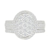 Thumbnail Image 1 of 1.23 CT. T.W. Oval-Shaped Multi-Diamond Swirl Frame Triple Row Bridal Set in 10K White Gold