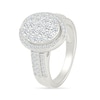 Thumbnail Image 4 of 1.23 CT. T.W. Oval-Shaped Multi-Diamond Swirl Frame Triple Row Bridal Set in 10K White Gold