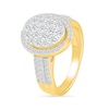 Thumbnail Image 4 of 1.23 CT. T.W. Oval-Shaped Multi-Diamond Swirl Frame Triple Row Bridal Set in 10K Gold