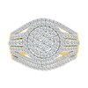 Thumbnail Image 1 of 1.23 CT. T.W. Multi-Diamond Double Frame Multi-Row Split Shank Bridal Set in 10K Gold