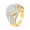 Thumbnail Image 4 of 1.23 CT. T.W. Multi-Diamond Double Frame Multi-Row Split Shank Bridal Set in 10K Gold