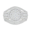 Thumbnail Image 1 of 1.23 CT. T.W. Multi-Diamond Double Frame Multi-Row Split Shank Bridal Set in 10K White Gold