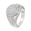 Thumbnail Image 4 of 1.23 CT. T.W. Multi-Diamond Double Frame Multi-Row Split Shank Bridal Set in 10K White Gold