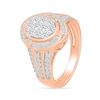 Thumbnail Image 4 of 0.95 CT. T.W. Oval-Shaped Multi-Diamond Swirl Frame Triple Row Shank Bridal Set in 10K Rose Gold