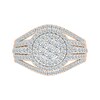 Thumbnail Image 3 of 1.23 CT. T.W. Multi-Diamond Double Frame Multi-Row Split Shank Bridal Set in 10K Rose Gold