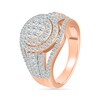 Thumbnail Image 4 of 1.23 CT. T.W. Multi-Diamond Double Frame Multi-Row Split Shank Bridal Set in 10K Rose Gold