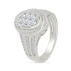 Thumbnail Image 4 of 0.95 CT. T.W. Oval-Shaped Multi-Diamond Swirl Frame Triple Row Shank Bridal Set in 10K White Gold
