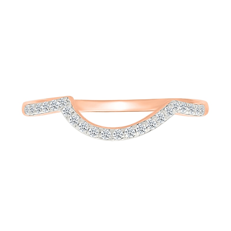 Main Image 5 of 0.95 CT. T.W. Pear-Shaped Multi-Diamond Double Frame Bypass Multi-Row Split Shank Bridal Set in 10K Rose Gold