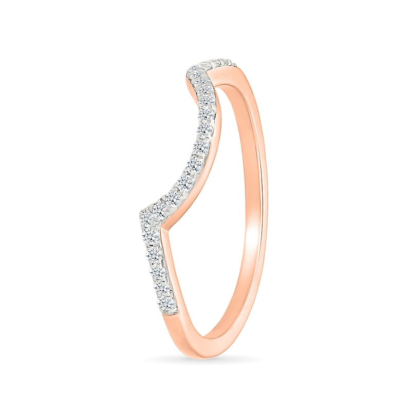 Main Image 6 of 0.95 CT. T.W. Pear-Shaped Multi-Diamond Double Frame Bypass Multi-Row Split Shank Bridal Set in 10K Rose Gold