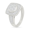 Thumbnail Image 4 of 1.45 CT. T.W. Multi-Diamond Cushion Frame Vintage-Style Bridal Set in 10K White Gold