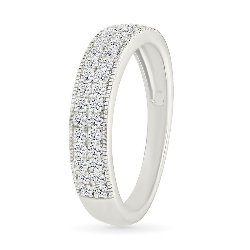 Main Image 6 of 1.45 CT. T.W. Multi-Diamond Cushion Frame Vintage-Style Bridal Set in 10K White Gold