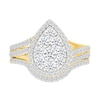Thumbnail Image 1 of 1.23 CT. T.W. Pear-Shaped Multi-Diamond Frame Double Row Bypass Shank Bridal Set in 10K Gold