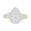 Thumbnail Image 3 of 1.23 CT. T.W. Pear-Shaped Multi-Diamond Frame Double Row Bypass Shank Bridal Set in 10K Gold