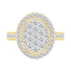 Thumbnail Image 3 of 1.23 CT. T.W. Oval-Shaped Multi-Diamond Bezel Frame Bridal Set in 10K Gold