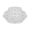 Thumbnail Image 1 of 1.23 CT. T.W. Cushion-Shaped Multi-Diamond Frame Collar Bridal Set in 10K White Gold