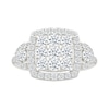 Thumbnail Image 3 of 1.23 CT. T.W. Cushion-Shaped Multi-Diamond Frame Collar Bridal Set in 10K White Gold